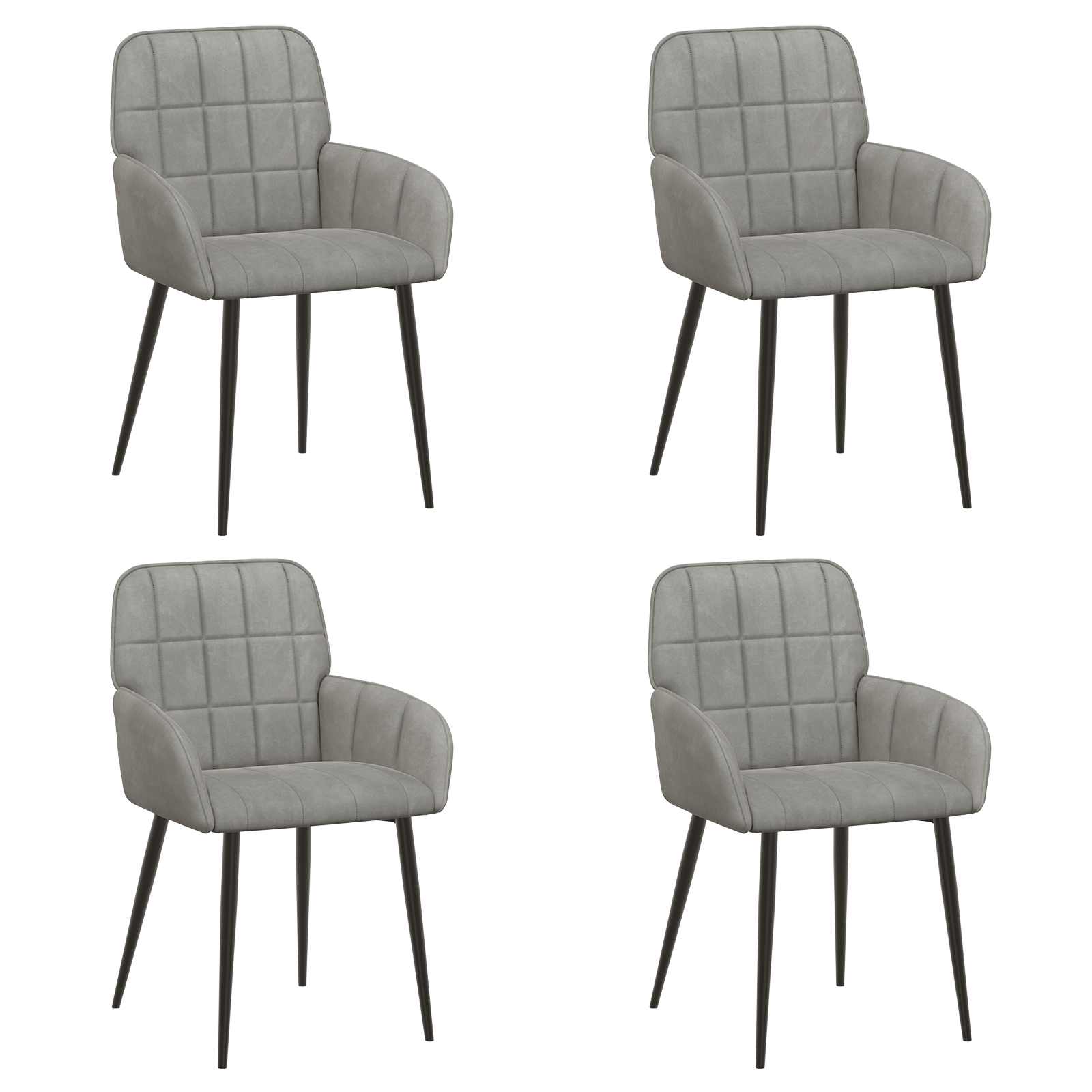 Trpezarijske stolice 4 pcs Baršun Svjetlosiva 57 x 50 x 85 cm