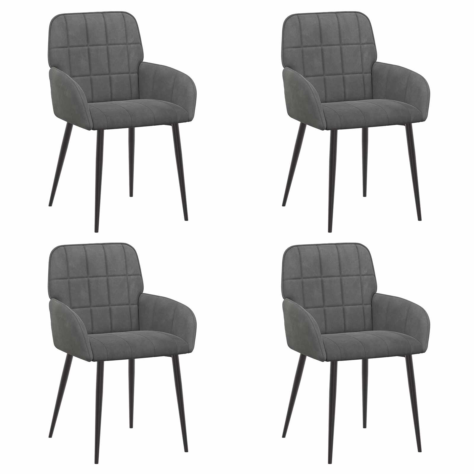 Trpezarijske stolice 4 pcs Baršun Tamnosiva 57 x 50 x 85 cm