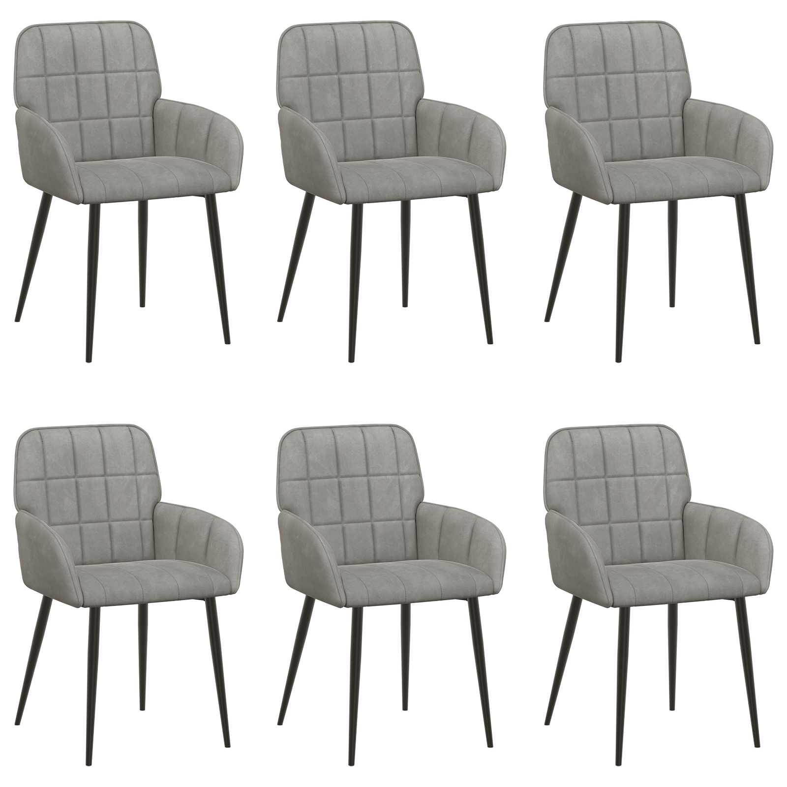 Trpezarijske stolice 6 pcs Baršun Svjetlosiva 57 x 50 x 85 cm