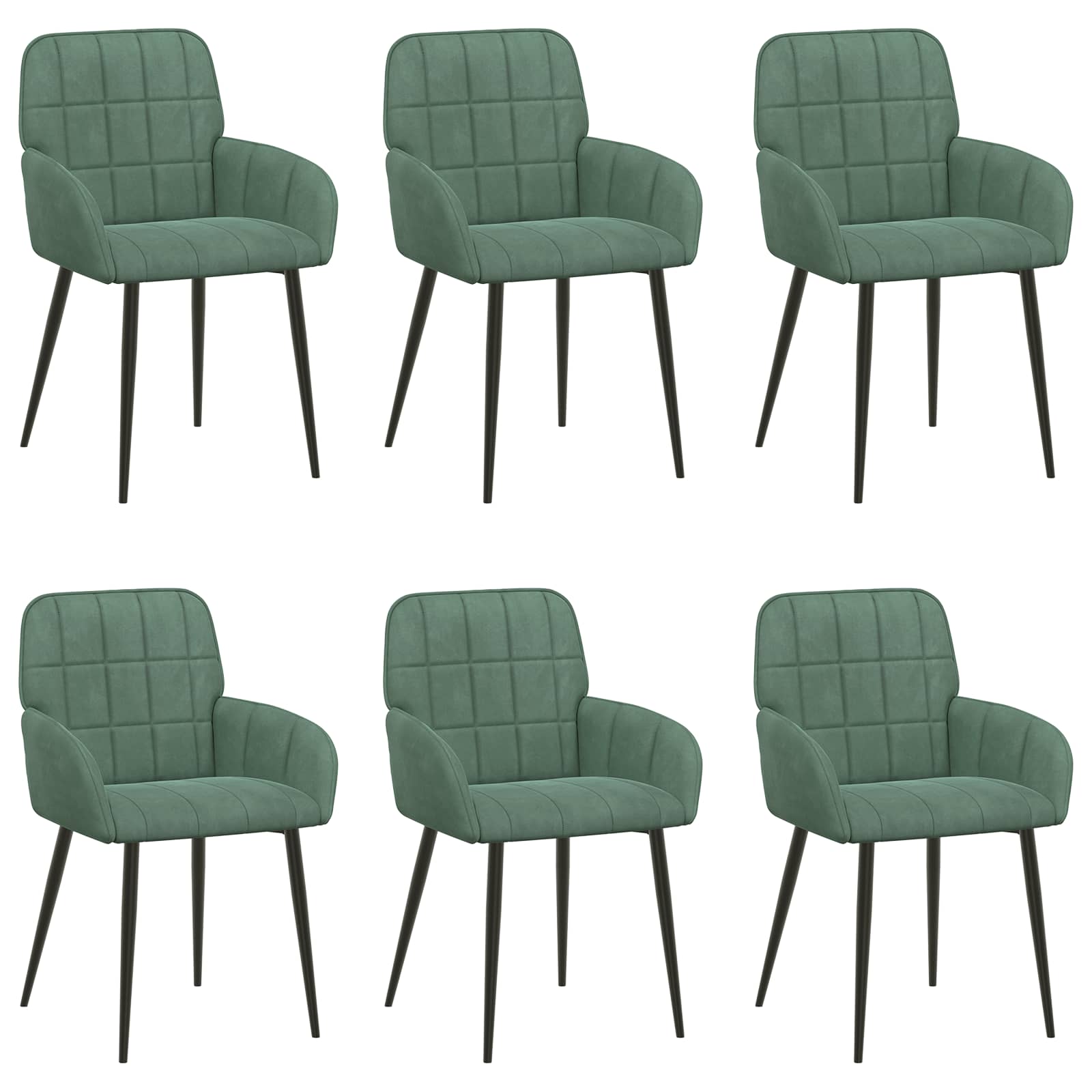 Trpezarijske stolice 6 pcs Baršun Morska zelena 57 x 50 x 85 cm