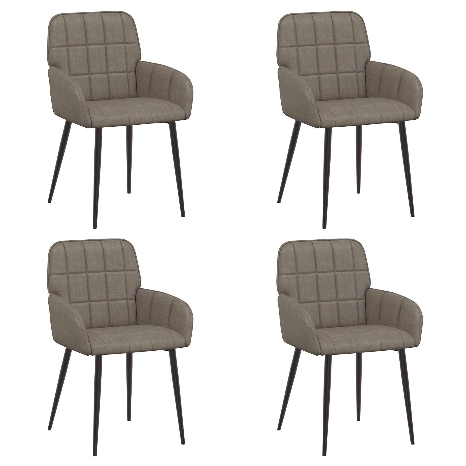 Trpezarijske stolice 4 pcs Umjetna koža Siva 57 x 50 x 85 cm