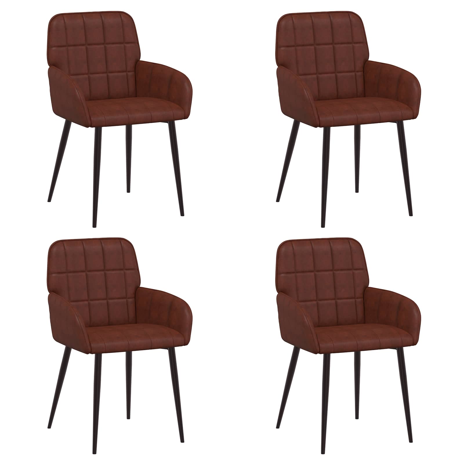 Trpezarijske stolice 4 pcs Umjetna koža Sjajno smeđa