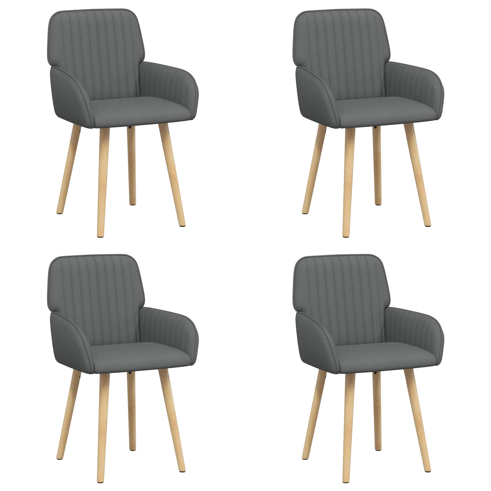 Trpezarijske stolice 4 pcs Tkanina Tamnosiva