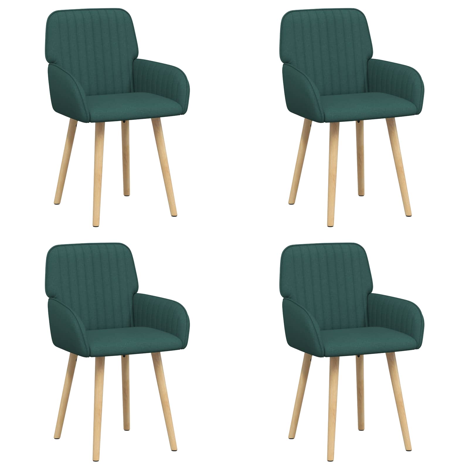 Trpezarijske stolice 4 pcs Tkanina Tamnozelena