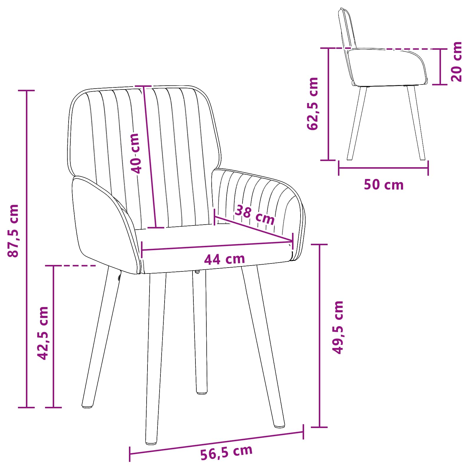Trpezarijske stolice 4 pcs Tkanina Tamnozelena