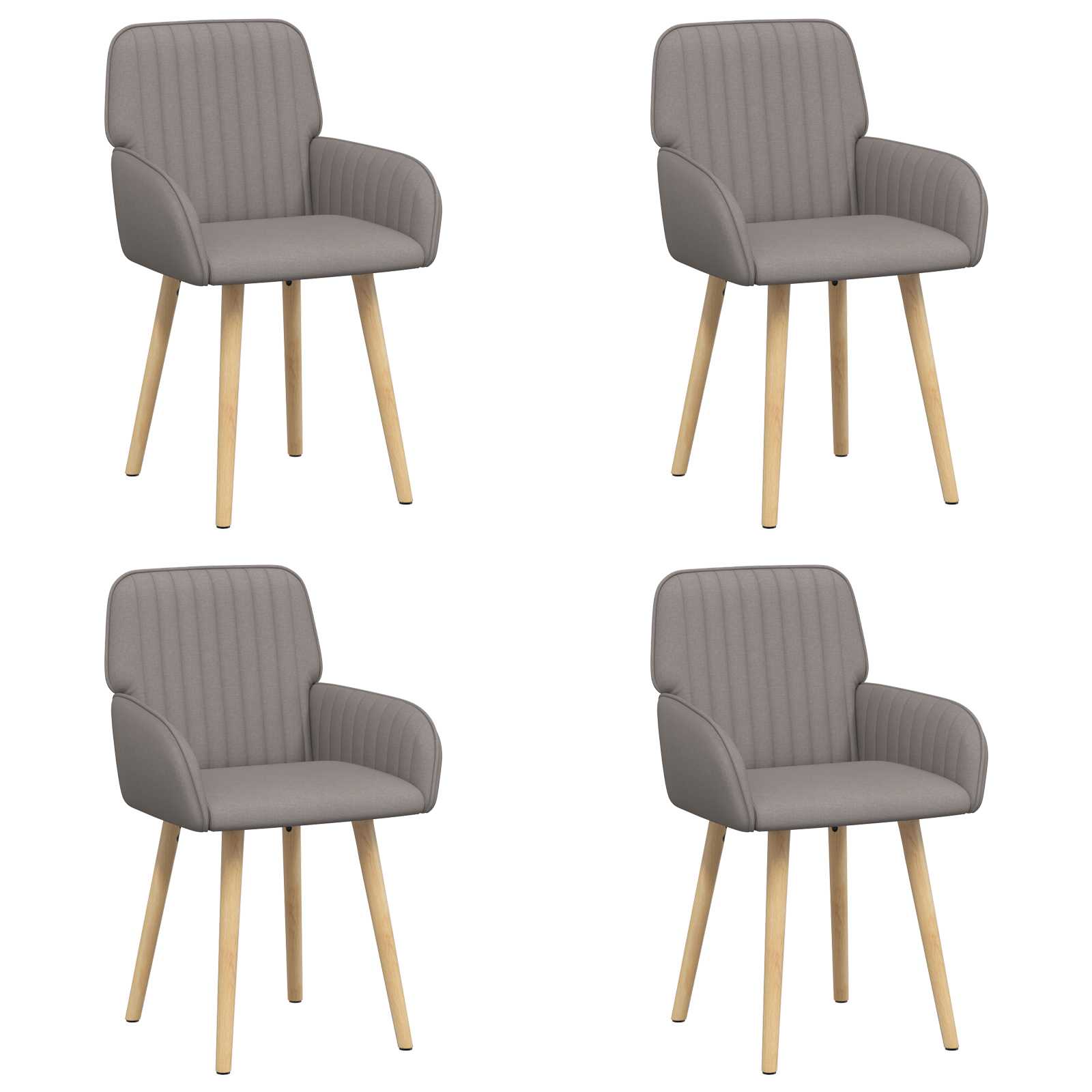 Trpezarijske stolice 4 pcs Tkanina Sivosmeđa