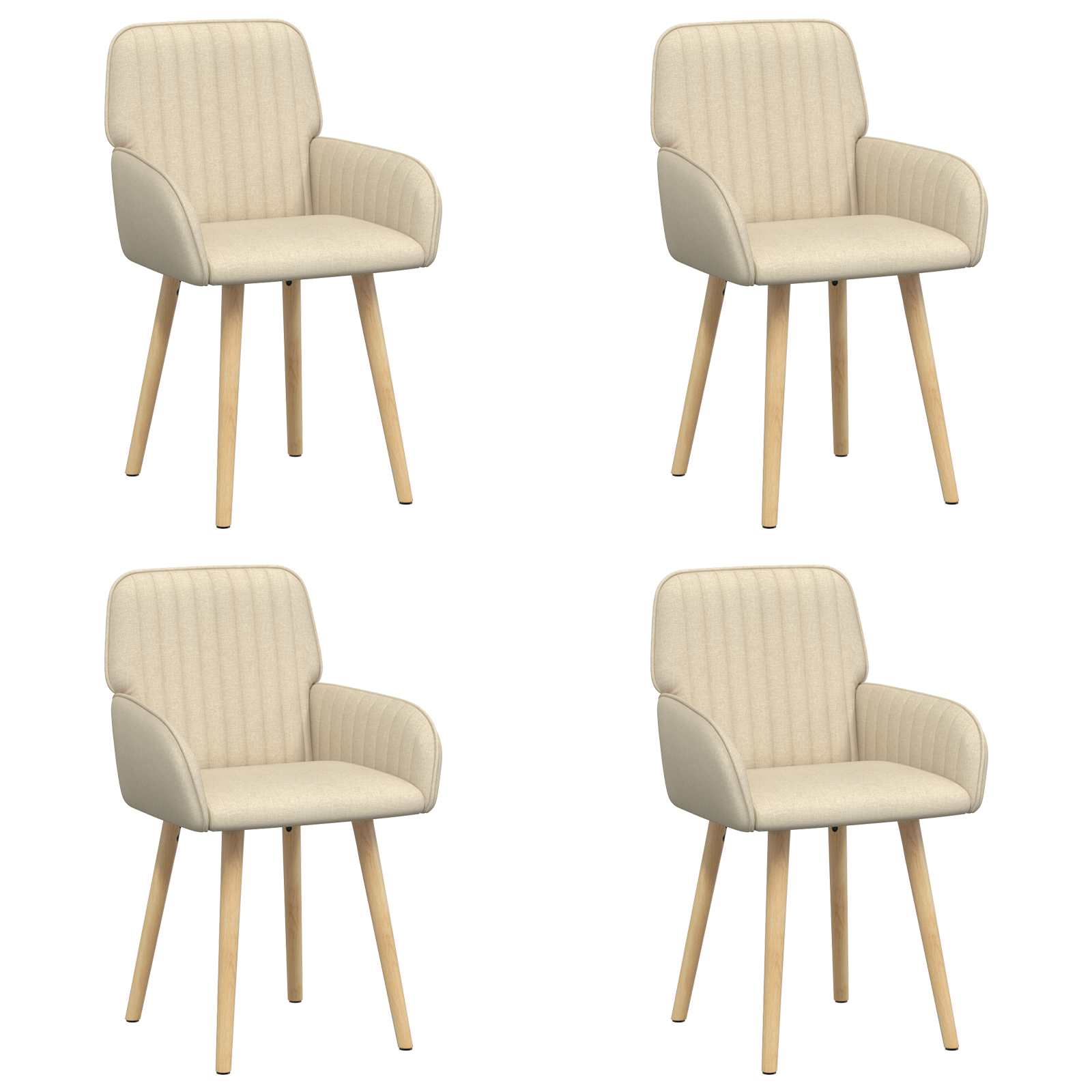 Trpezarijske stolice 4 pcs Tkanina Krem 56,5 x 50 x 87,5 cm