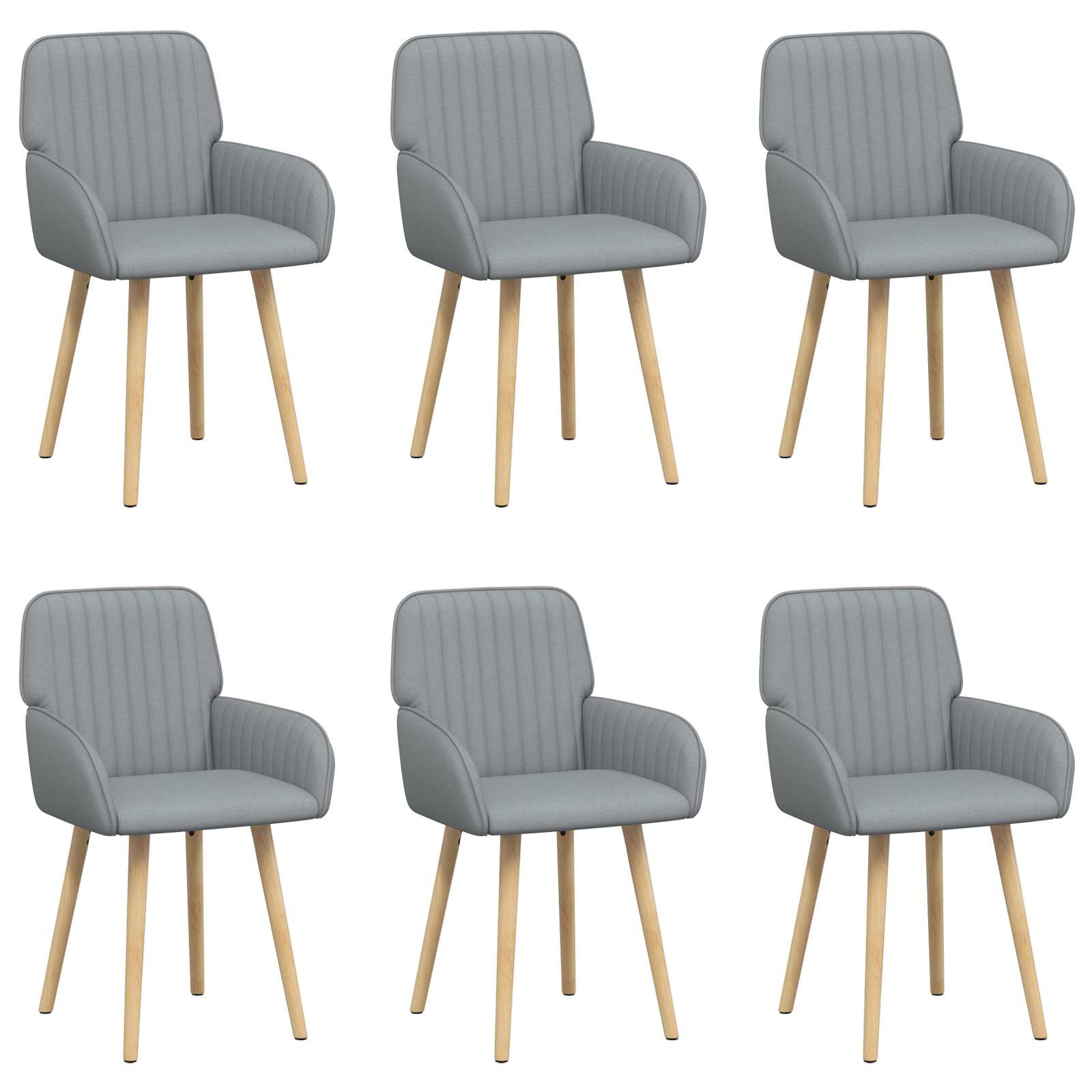 Trpezarijske stolice 6 pcs Tkanina Svjetlosiva