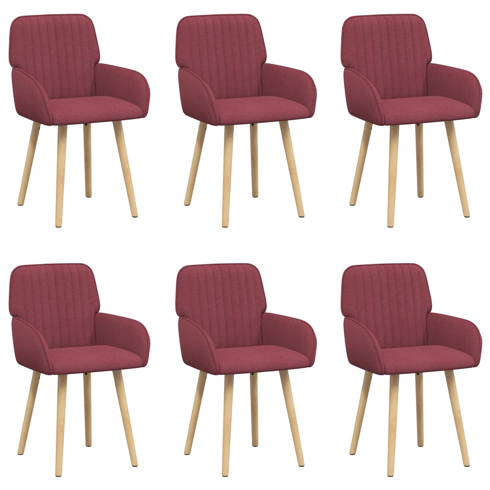 Trpezarijske stolice 6 pcs Tkanina Vinska crvena