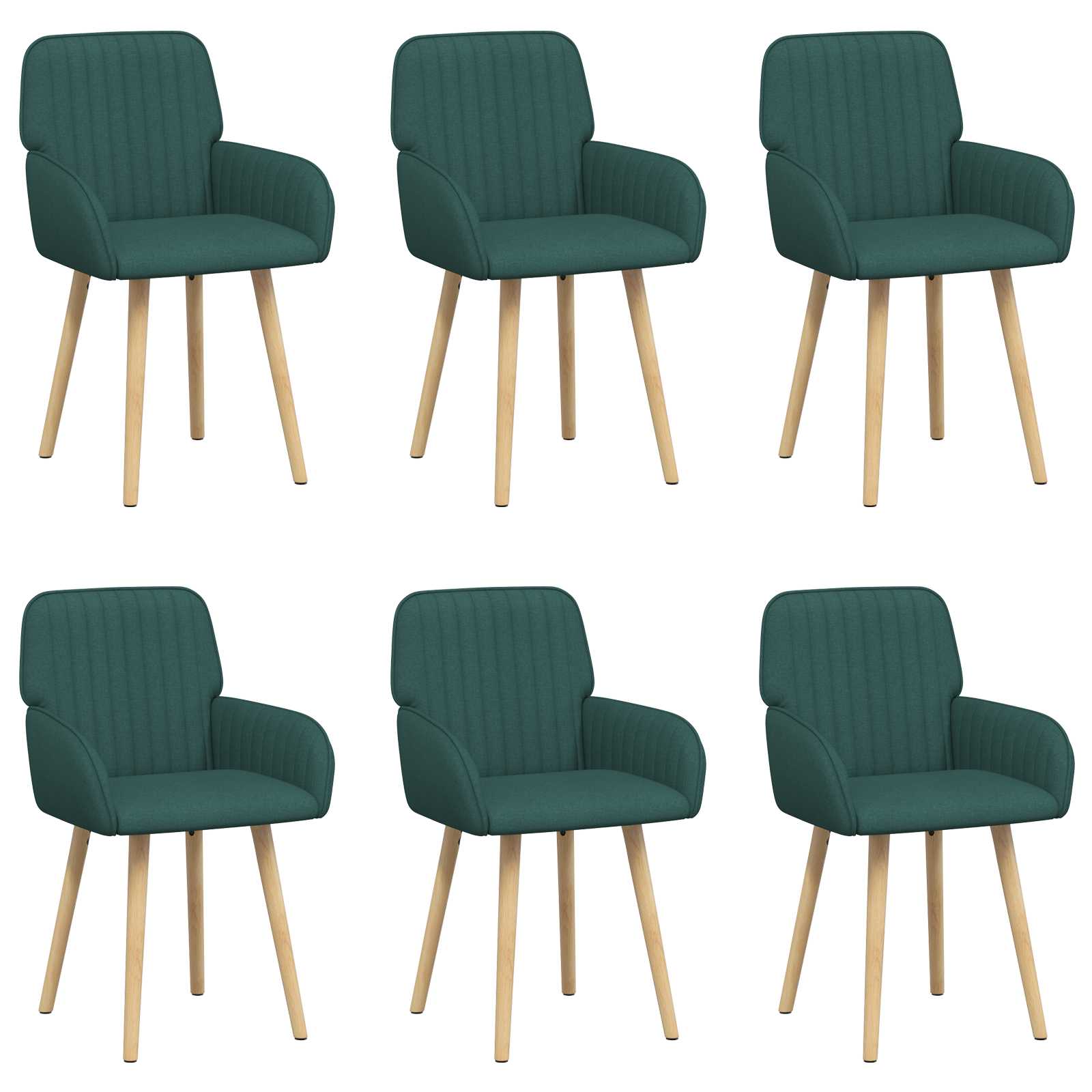 Trpezarijske stolice 6 pcs Tkanina Tamnozelena