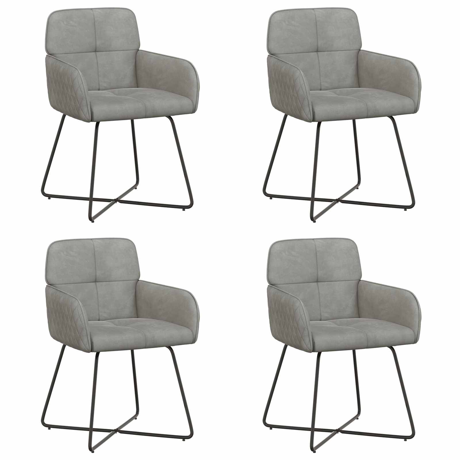Trpezarijske stolice 4 pcs Baršun Svjetlosiva 59 x 56,5 x 86 cm