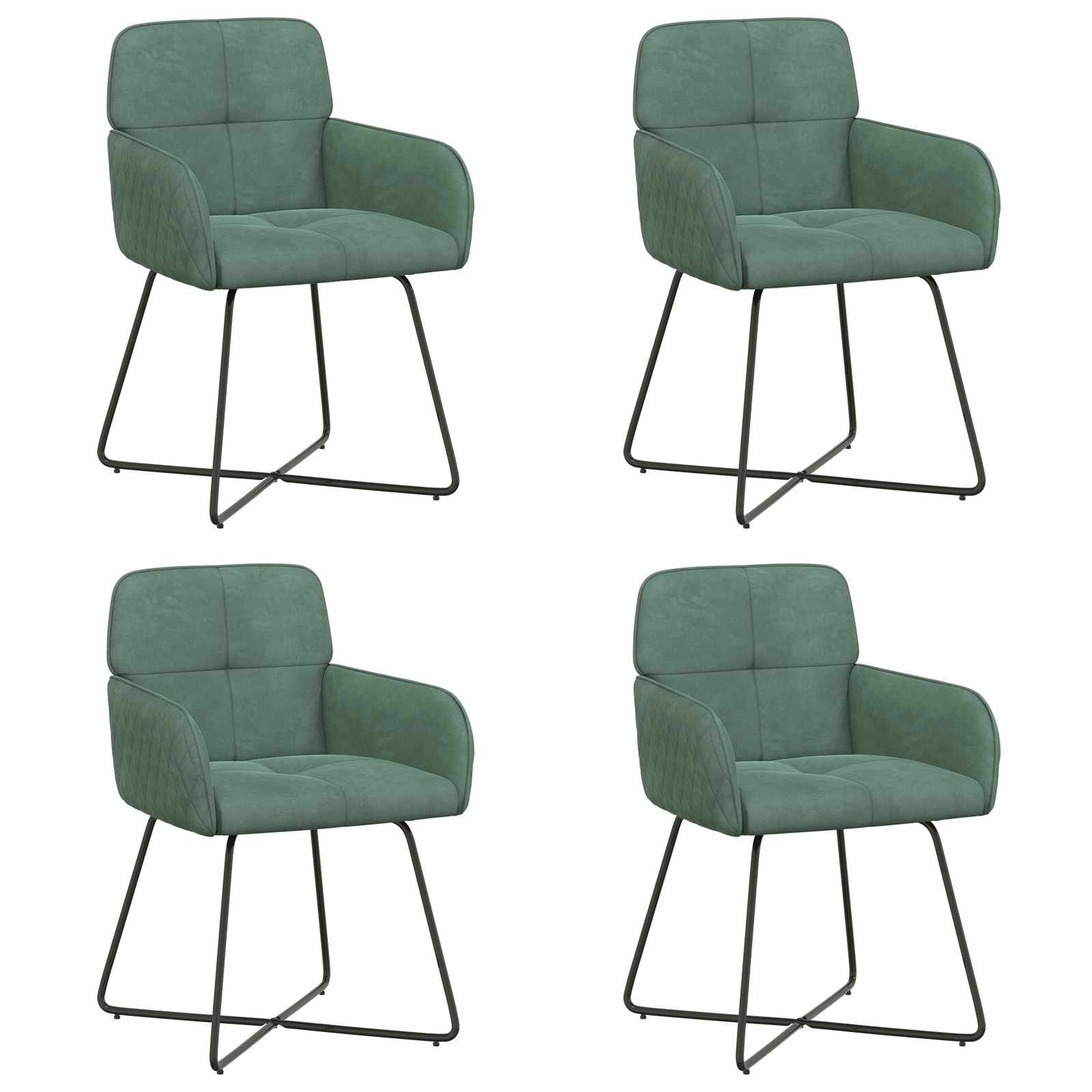 Trpezarijske stolice 4 pcs Baršun Morska zelena