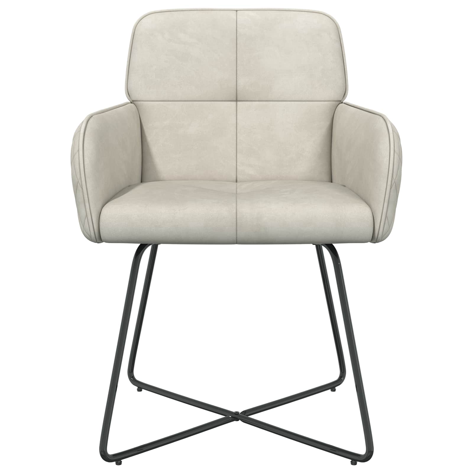 Trpezarijske stolice 6 pcs Baršun Krem 59 x 56,5 x 86 cm