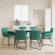 Trpezarijske stolice 6 pcs Baršun Tirkizna 59 x 56,5 x 86 cm