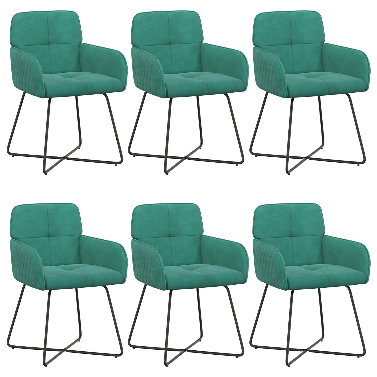 Trpezarijske stolice 6 pcs Baršun Tirkizna 59 x 56,5 x 86 cm
