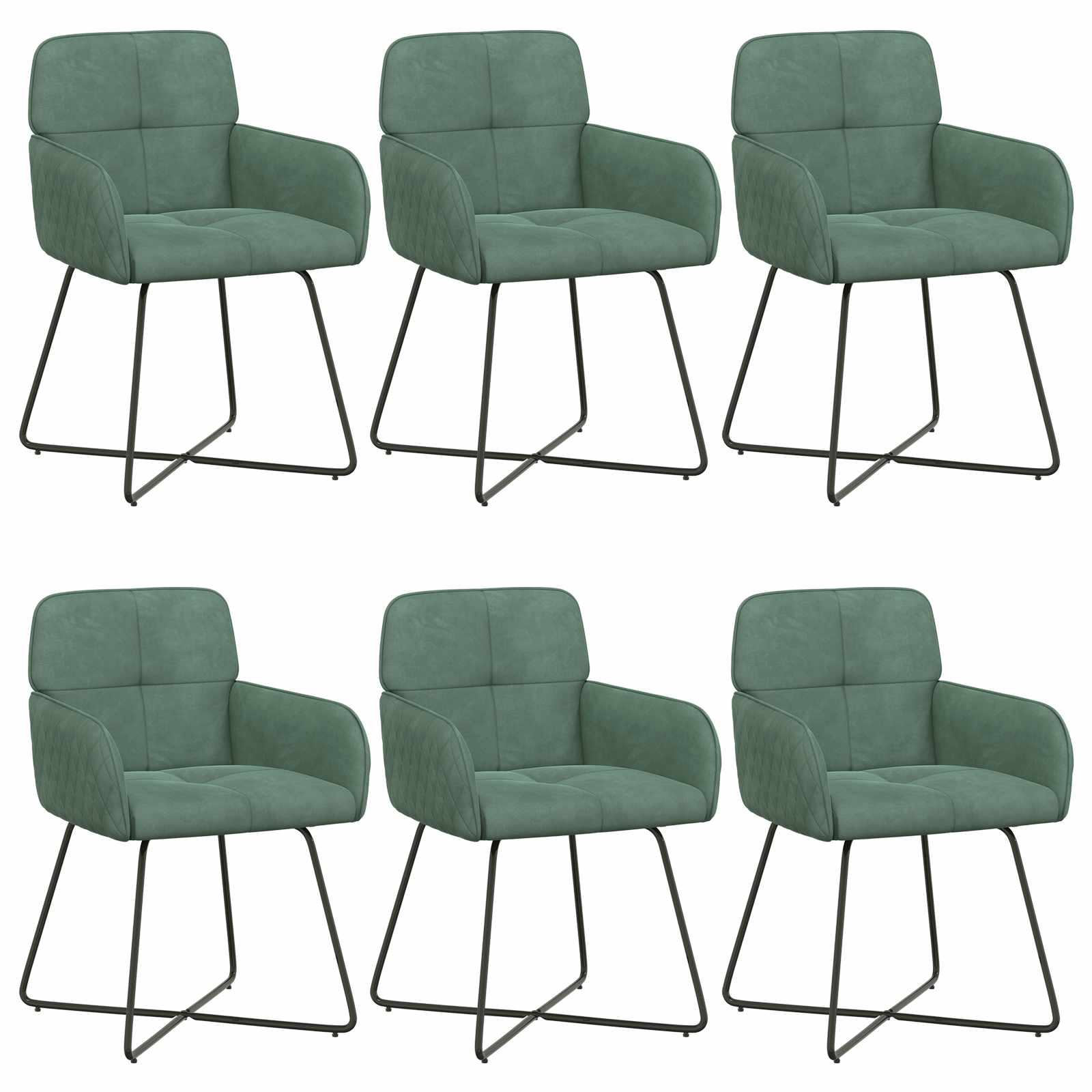 Trpezarijske stolice 6 pcs Baršun Morska zelena