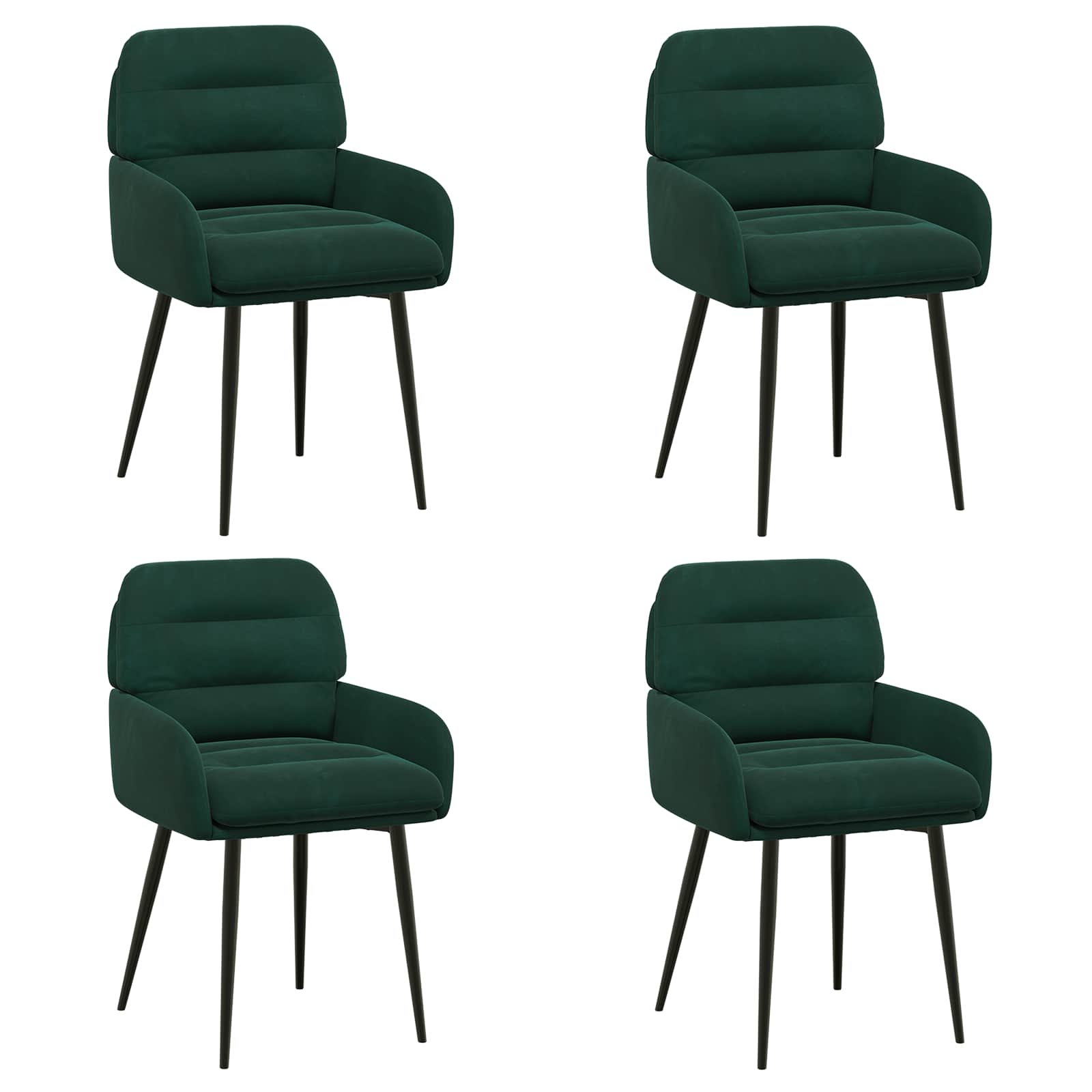 Trpezarijske stolice 4 pcs Baršun Tamnozelena 59 x 59,5 x 90 cm