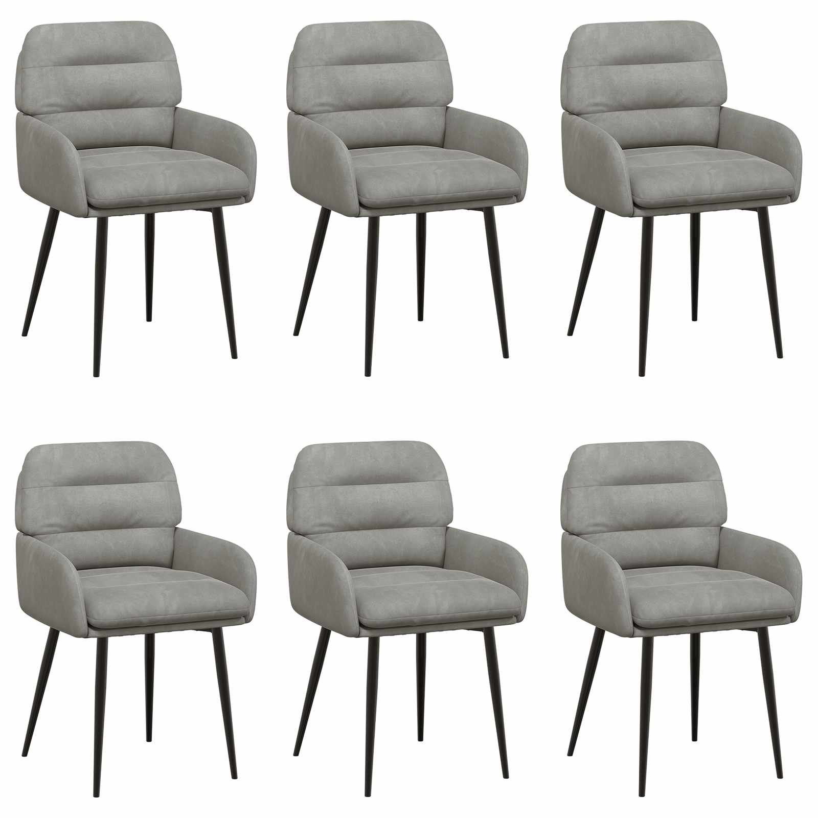 Trpezarijske stolice 6 pcs Baršun Svjetlosiva 59 x 59,5 x 90 cm