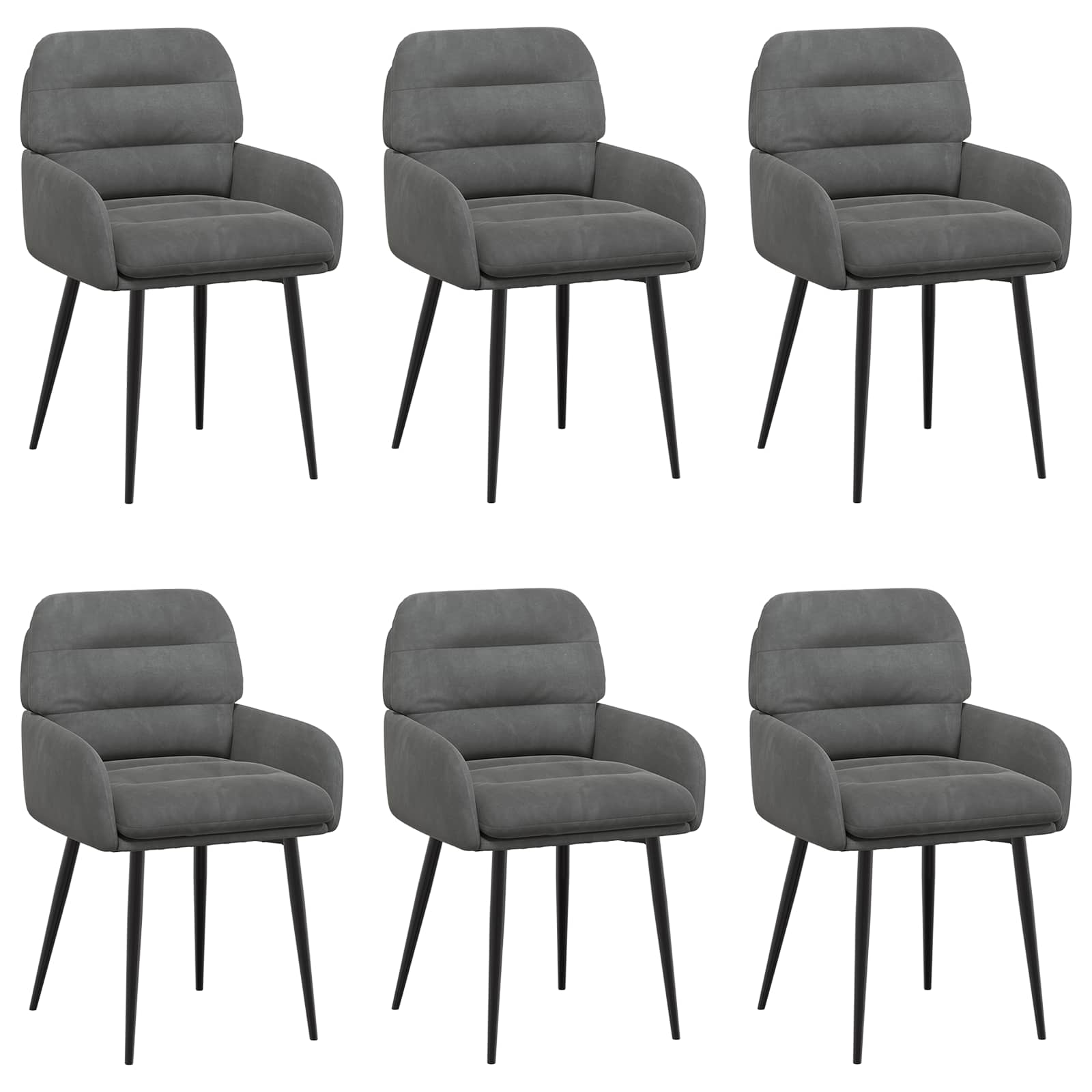Trpezarijske stolice 6 pcs Baršun Tamnosiva 59 x 59,5 x 90 cm