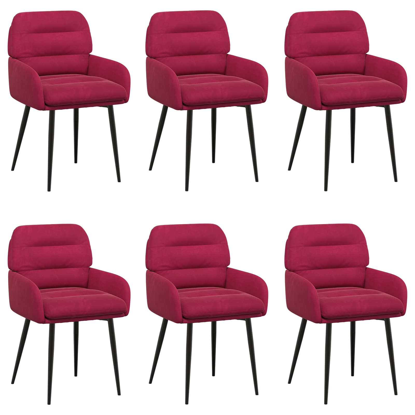 Trpezarijske stolice 6 pcs Baršun Vinska crvena