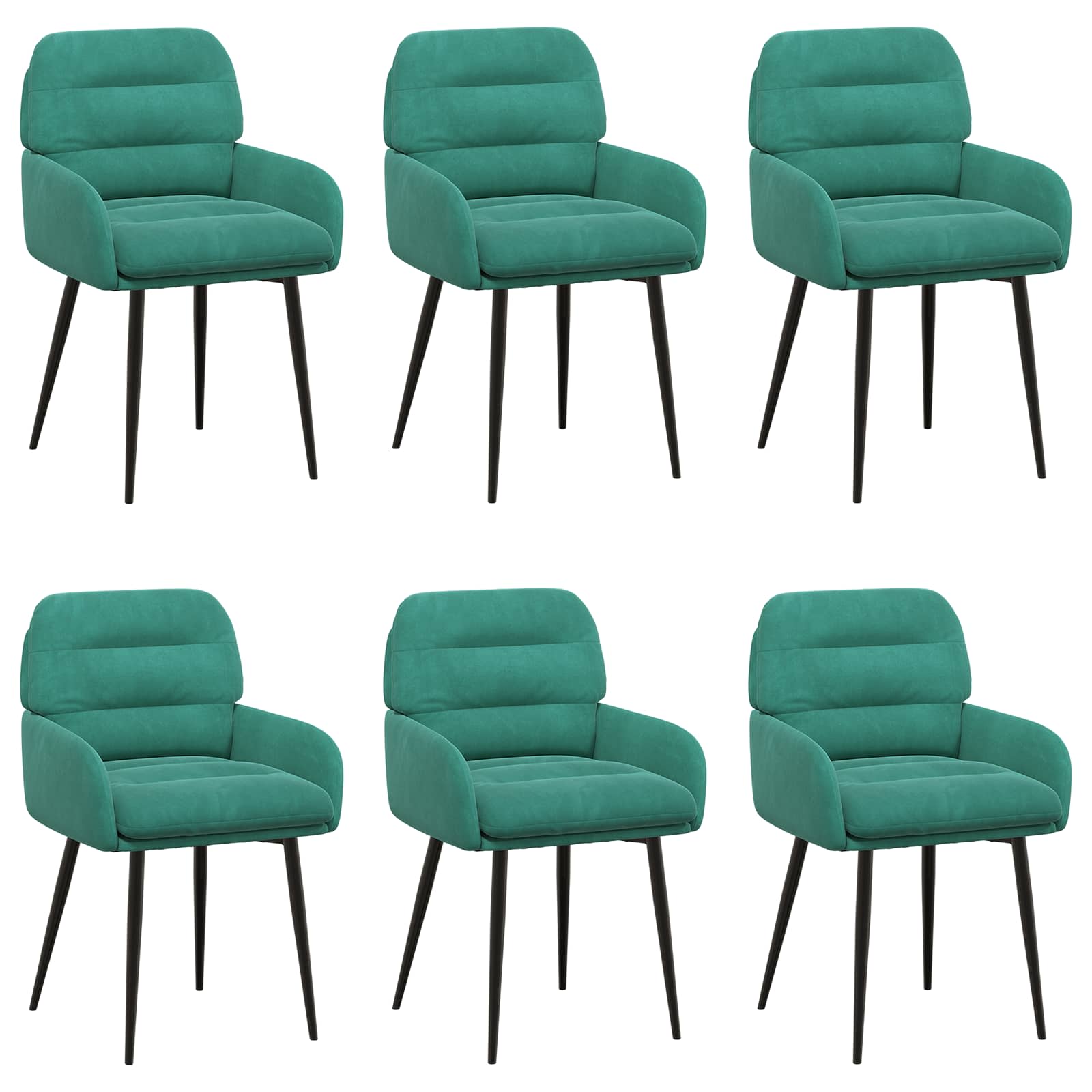 Trpezarijske stolice 6 pcs Baršun Tirkizna 59 x 59,5 x 90 cm