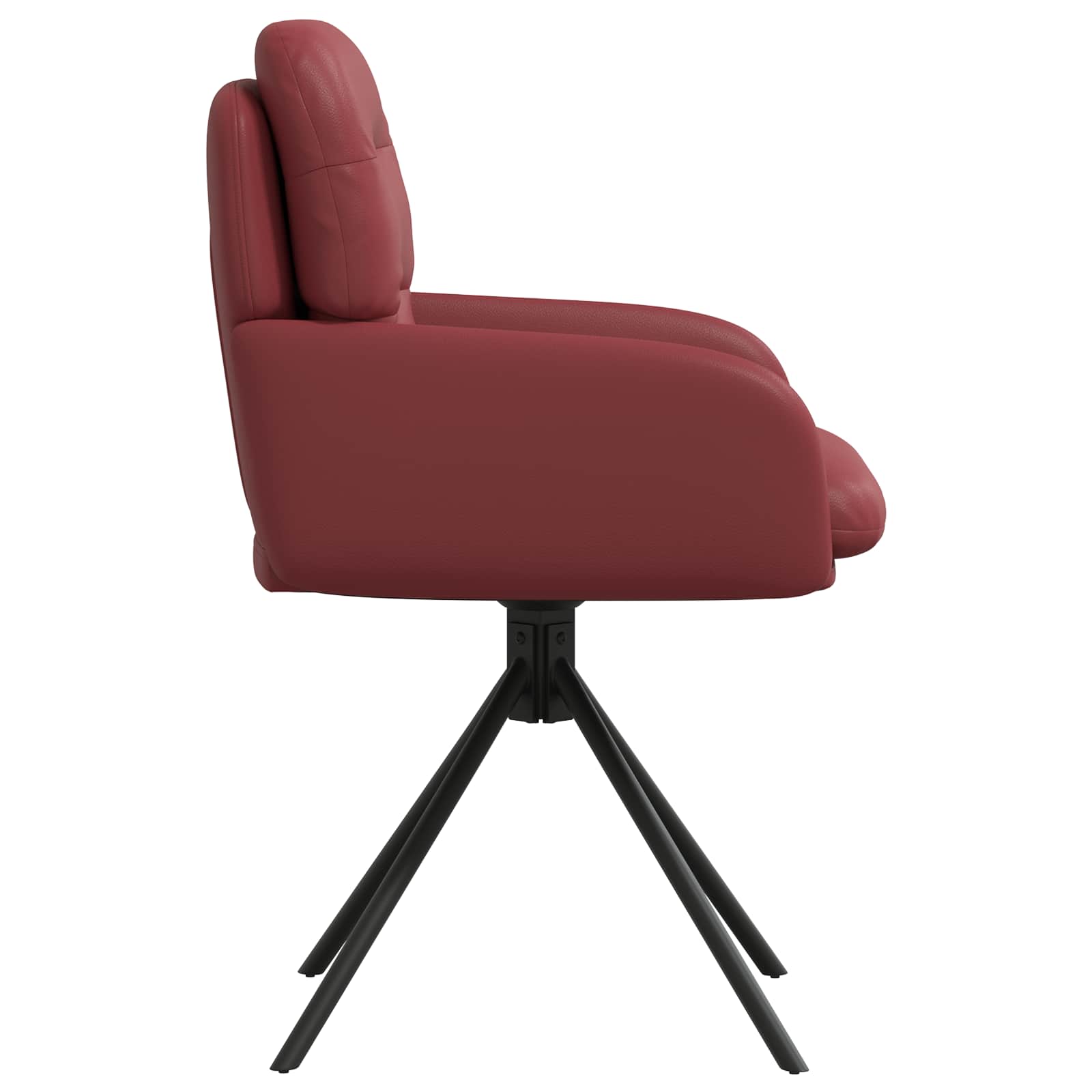 Okretne blagovaonske stolice 4 pcs Umjetna koža Vinska crvena