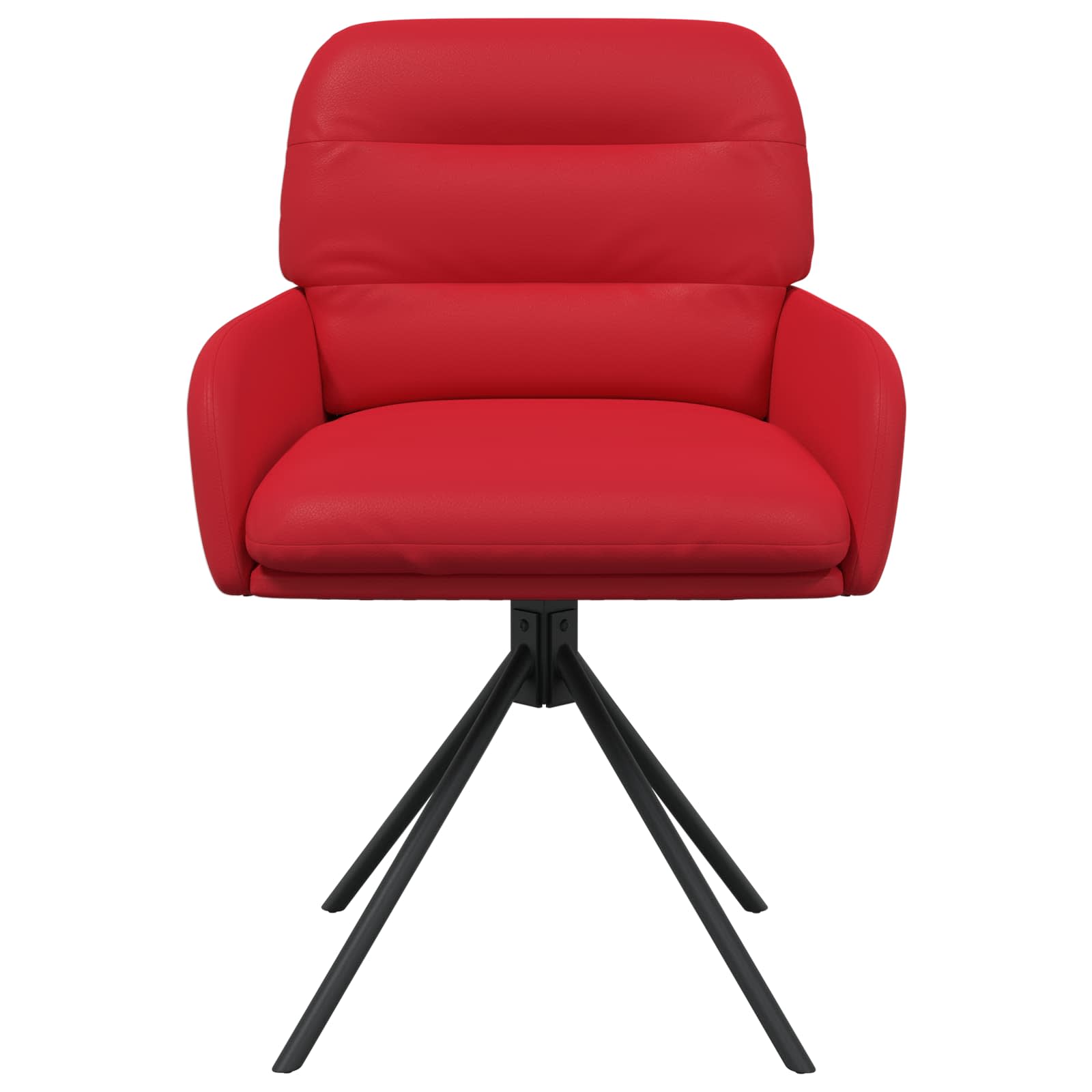 Okretne blagovaonske stolice 4 pcs Umjetna koža Crvena