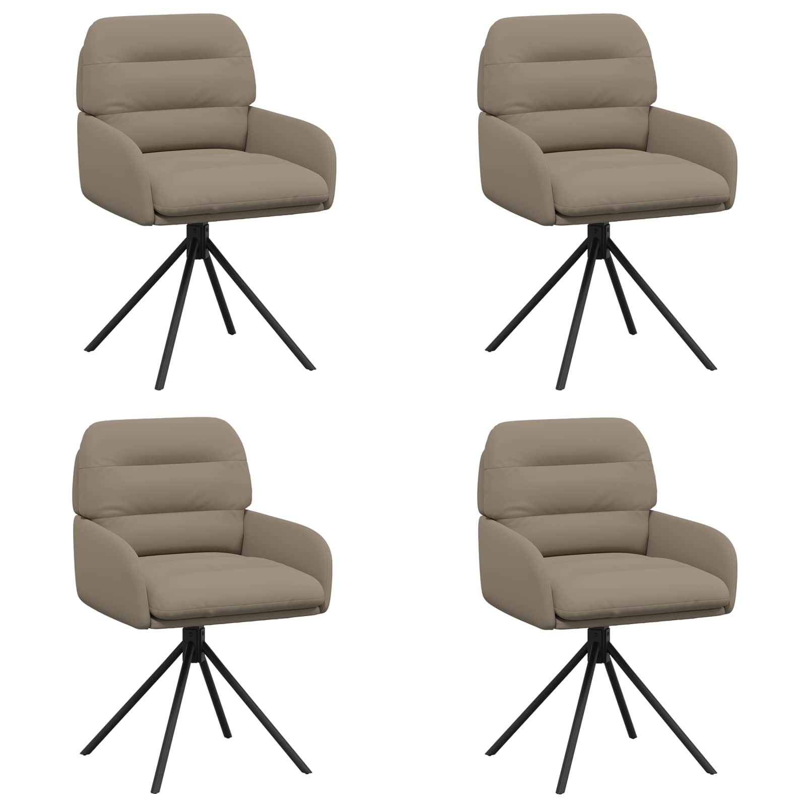 Okretne blagovaonske stolice 4 pcs Umjetna koža Boja cappuccina