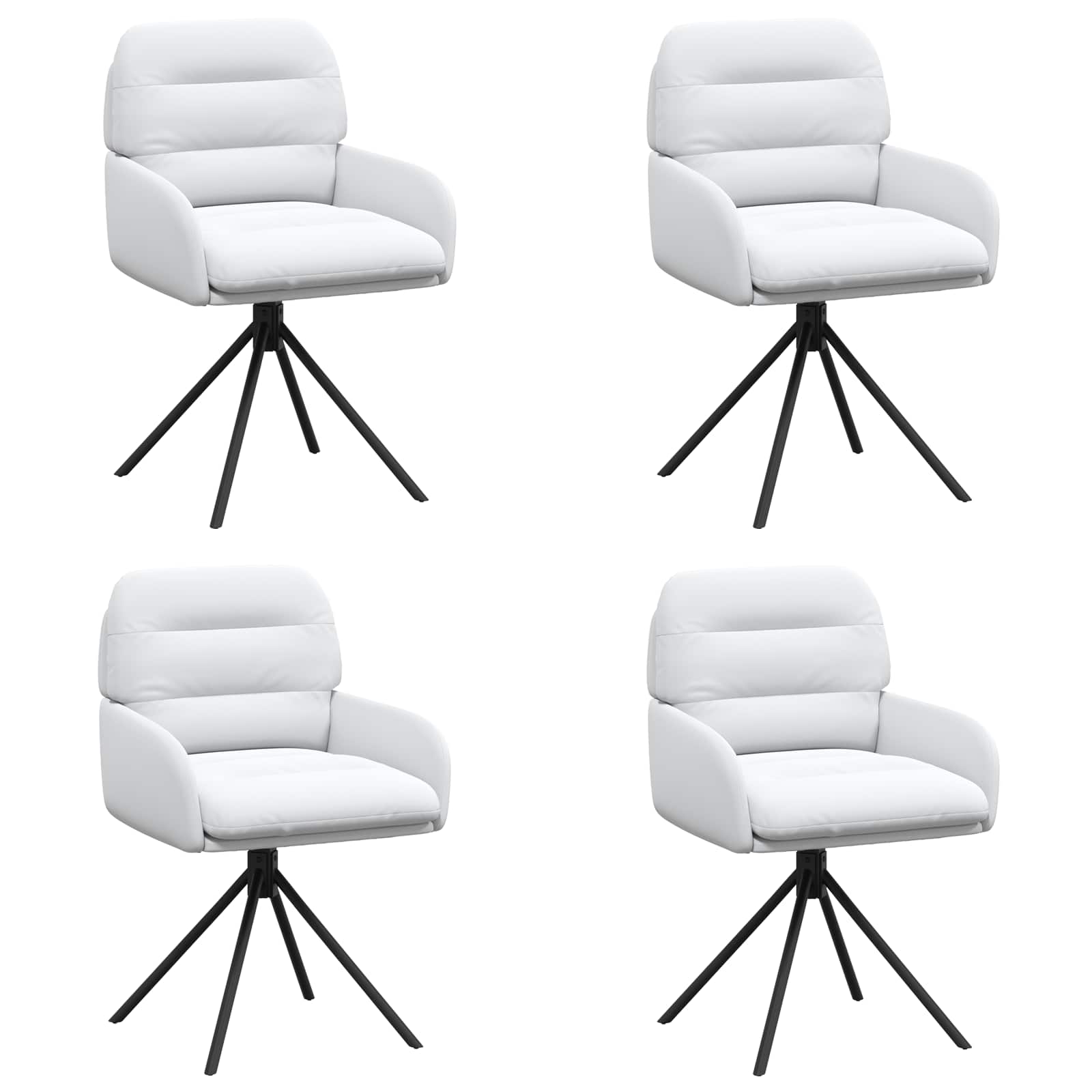 Okretne blagovaonske stolice 4 pcs Umjetna koža Bijela
