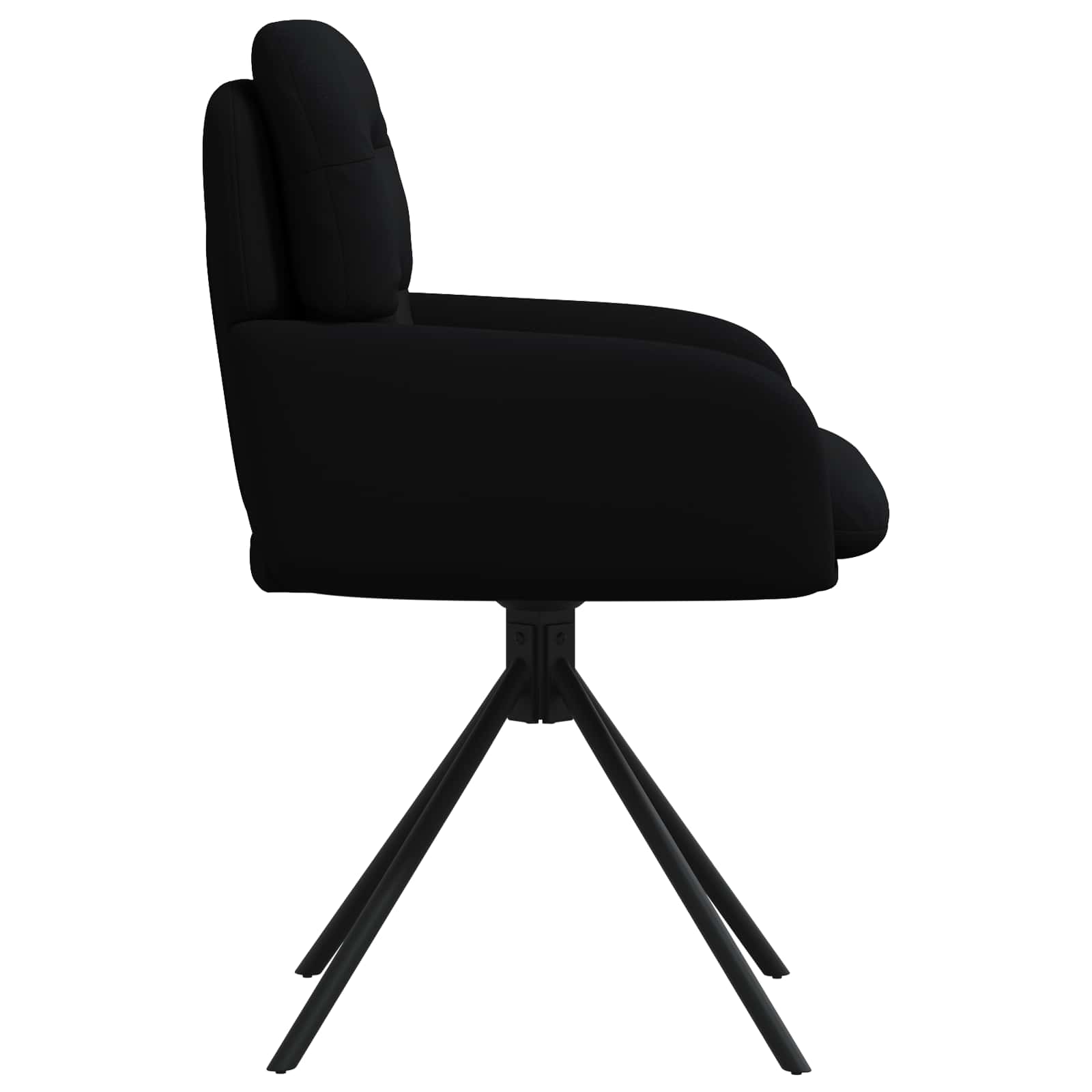 Okretne blagovaonske stolice 6 pcs Umjetna koža Crna