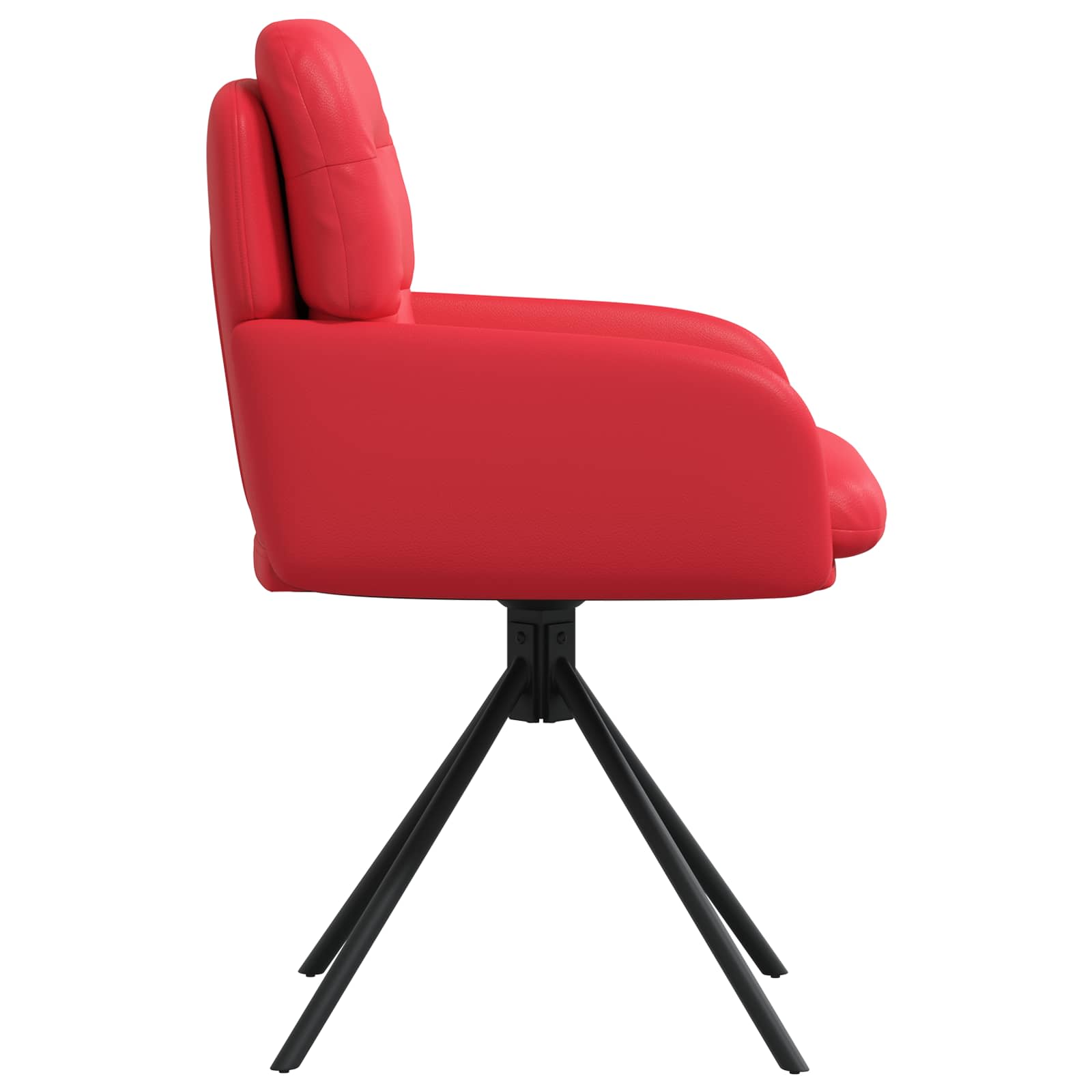 Okretne blagovaonske stolice 6 pcs Umjetna koža Crvena
