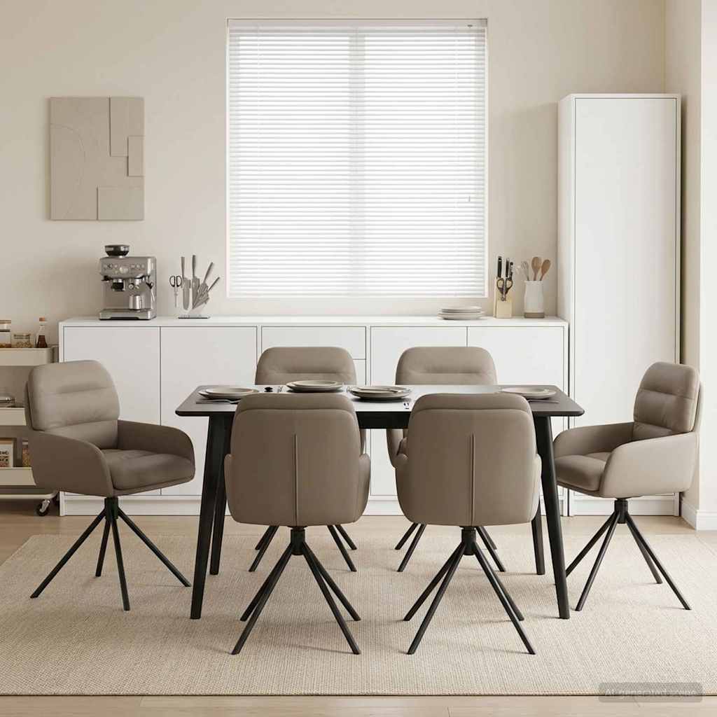 Okretne blagovaonske stolice 6 pcs Umjetna koža Boja cappuccina