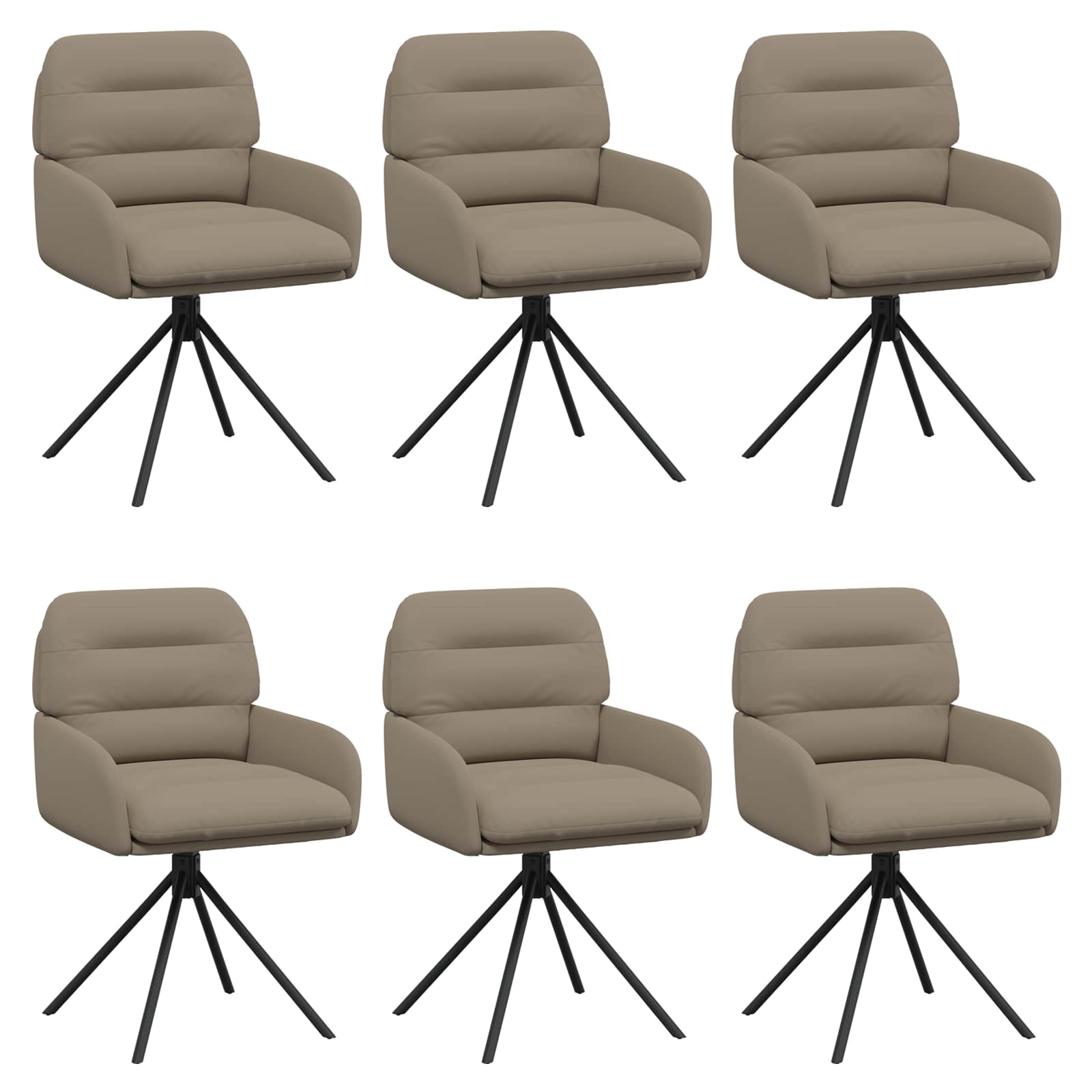 Okretne blagovaonske stolice 6 pcs Umjetna koža Boja cappuccina
