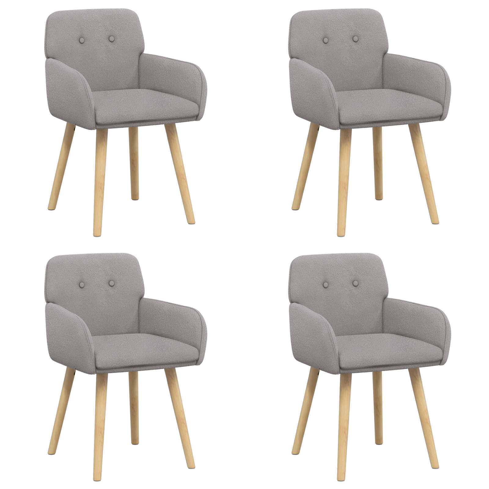 Trpezarijske stolice 4 pcs Bouclé Svjetlosiva 59 x 57 x 85 cm