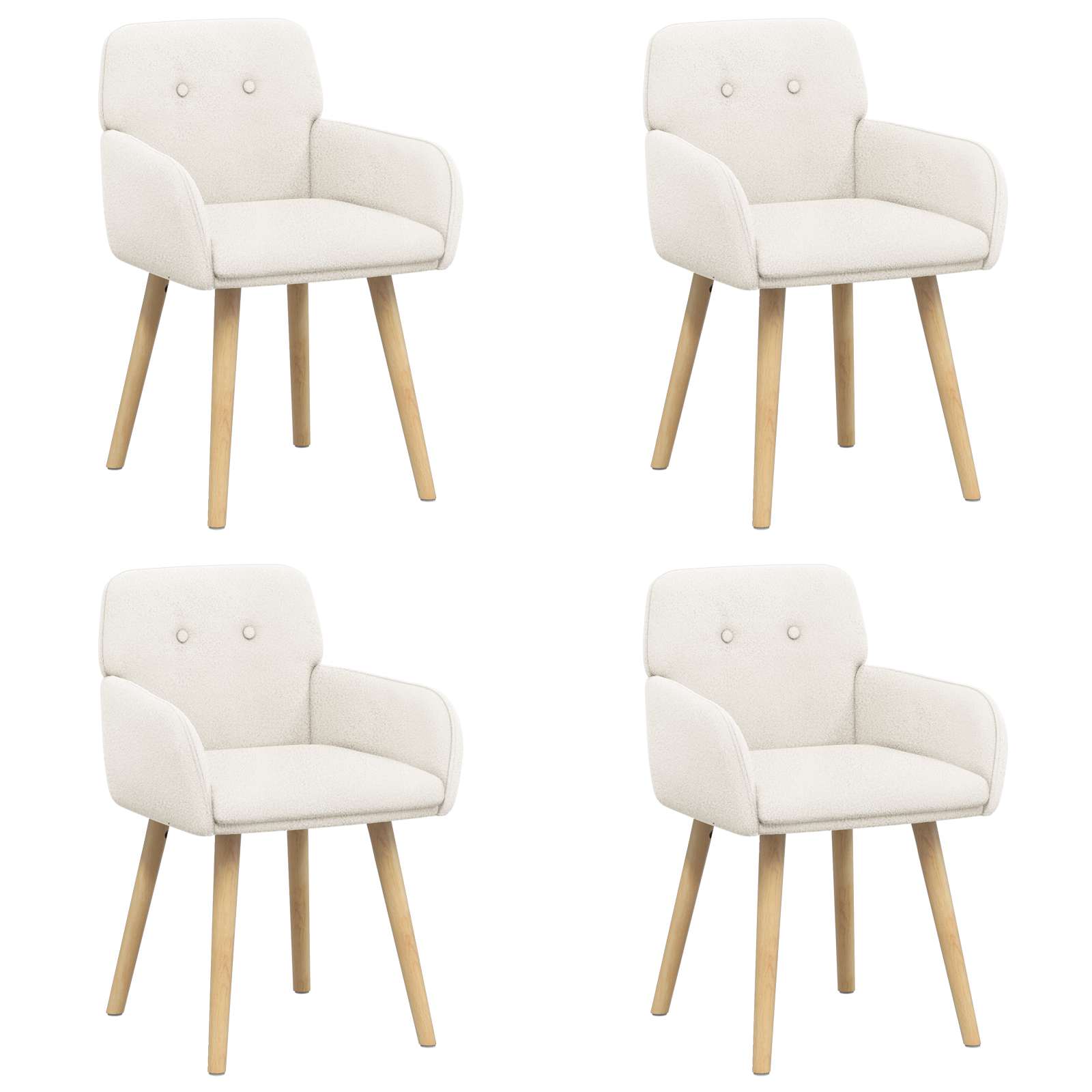 Trpezarijske stolice 4 pcs Bouclé Krem 59 x 57 x 85 cm