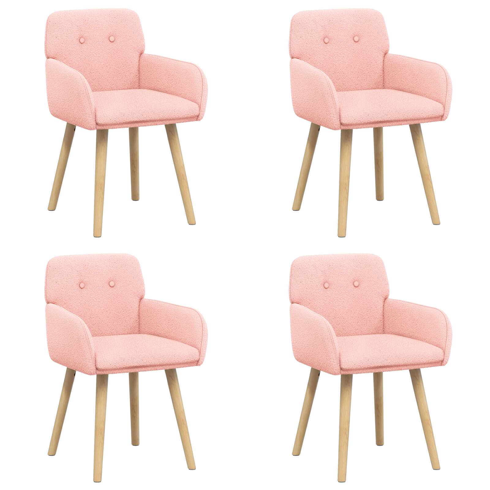 Trpezarijske stolice 4 pcs Bouclé Ružičasta 59 x 57 x 85 cm