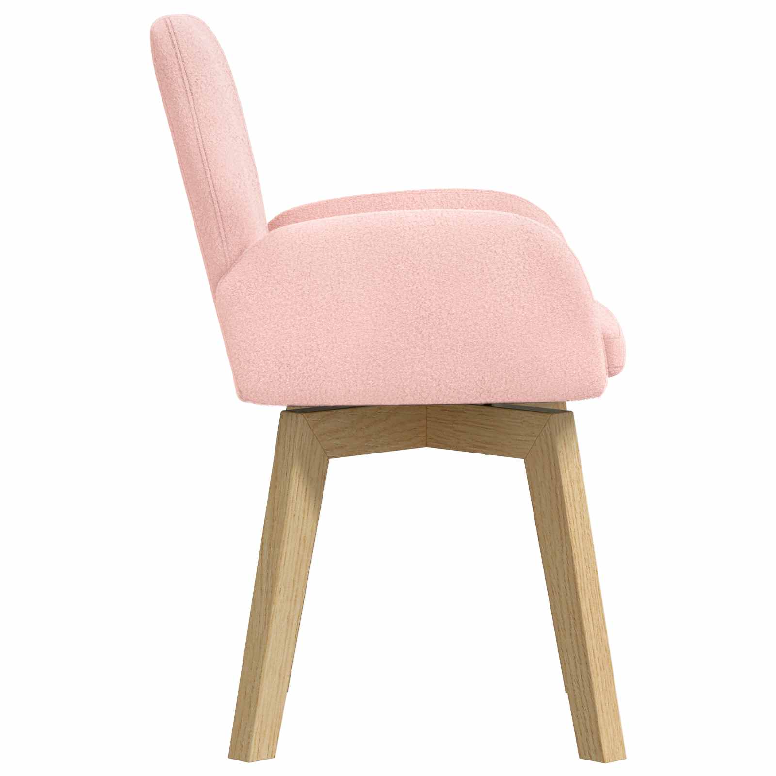 Okretne blagovaonske stolice 4 pcs Bouclé Ružičasta