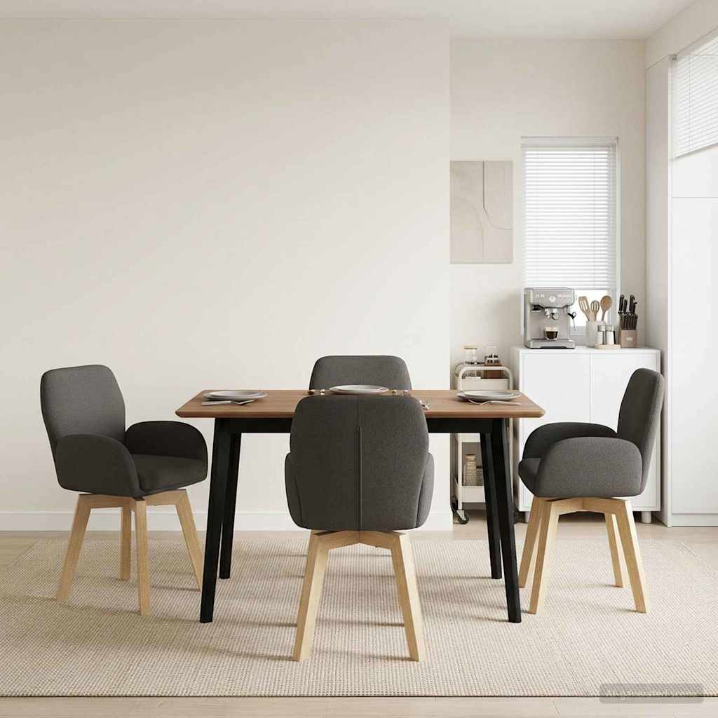 Okretne blagovaonske stolice 4 pcs Bouclé Tamnosiva