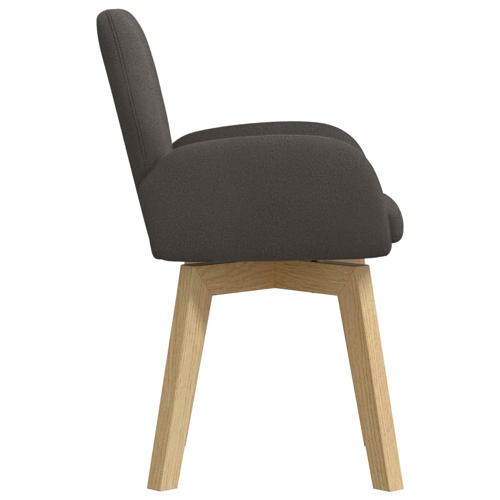 Okretne blagovaonske stolice 4 pcs Bouclé Tamnosiva
