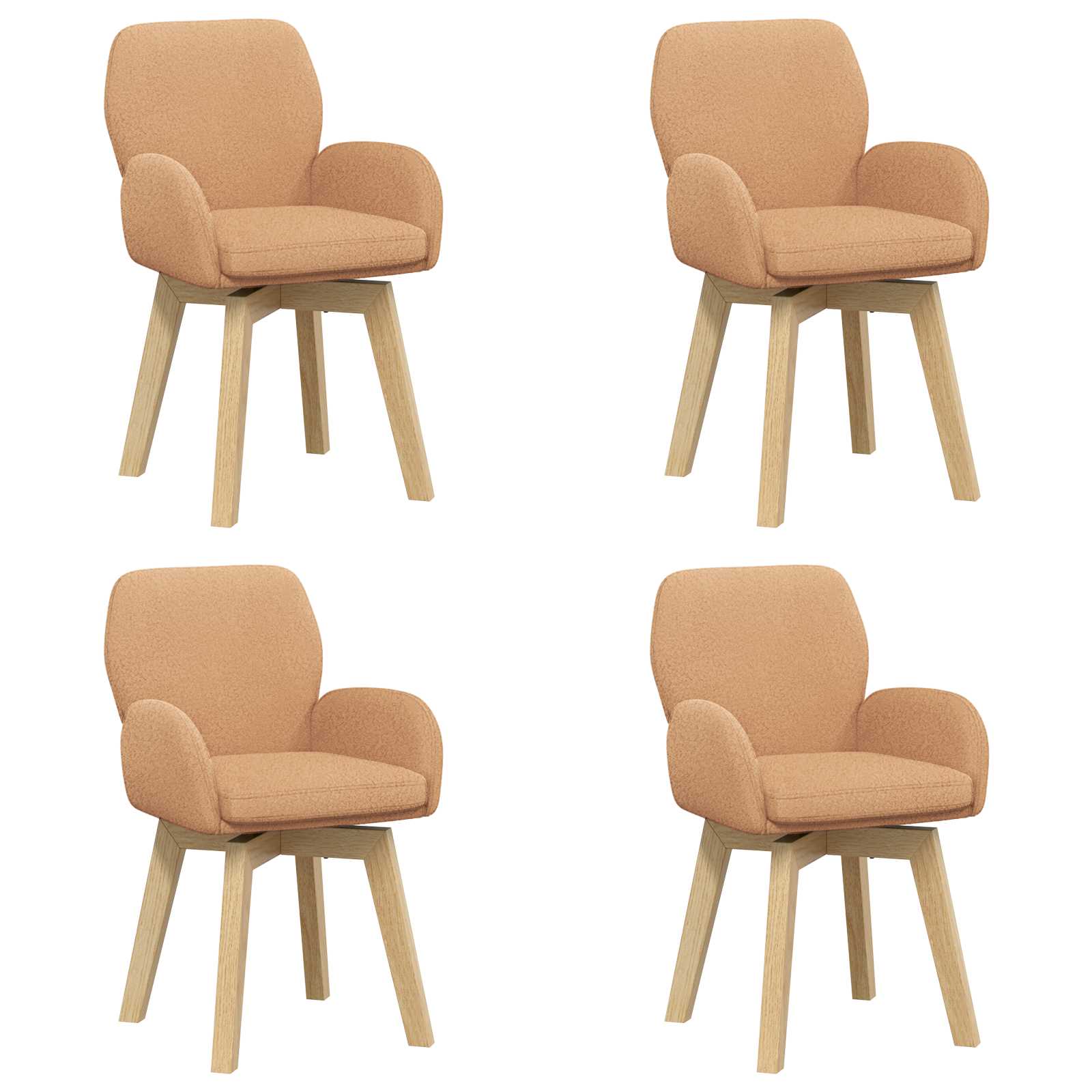 Okretne blagovaonske stolice 4 pcs Bouclé Bež 54 x 58 x 87 cm