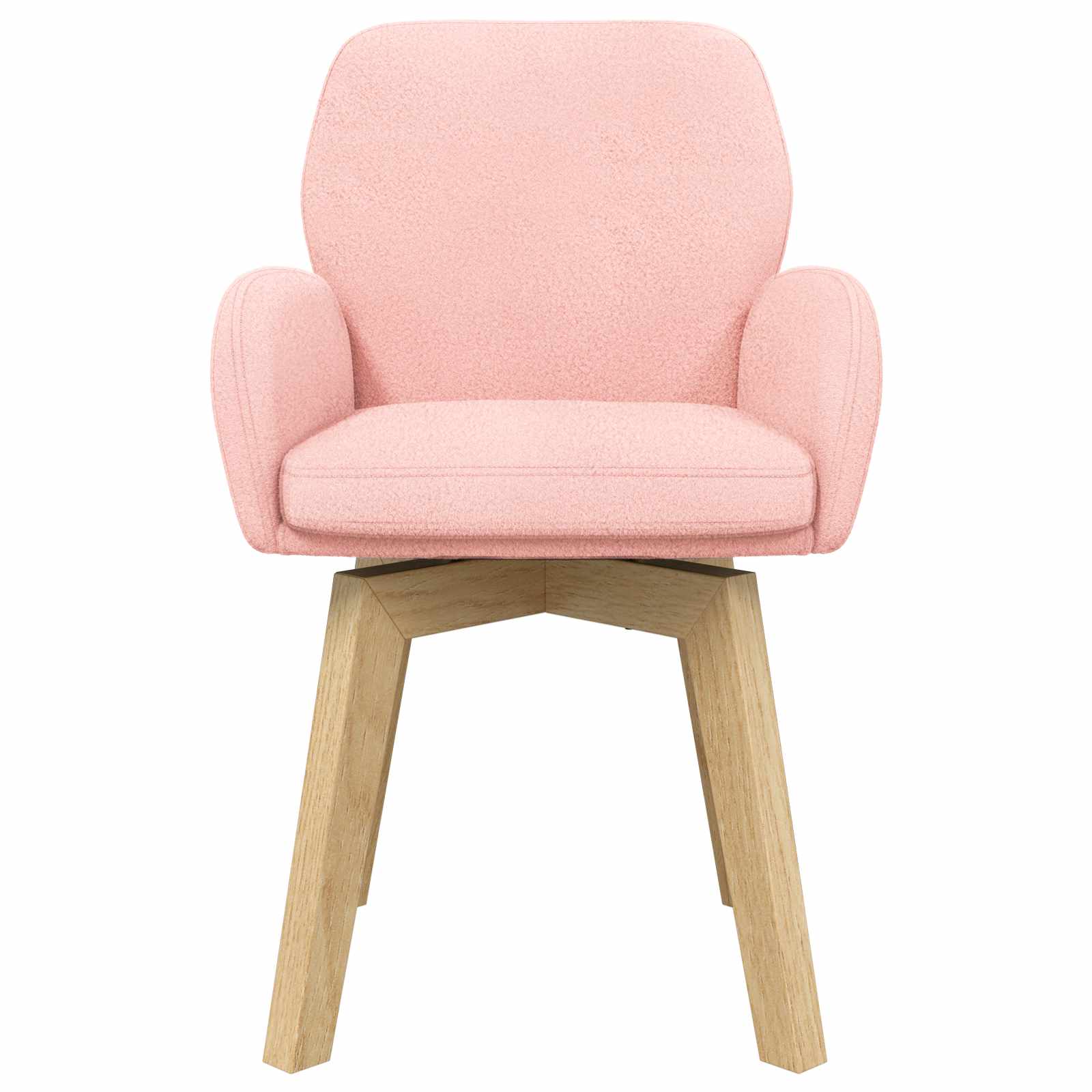 Okretne blagovaonske stolice 6 pcs Bouclé Ružičasta