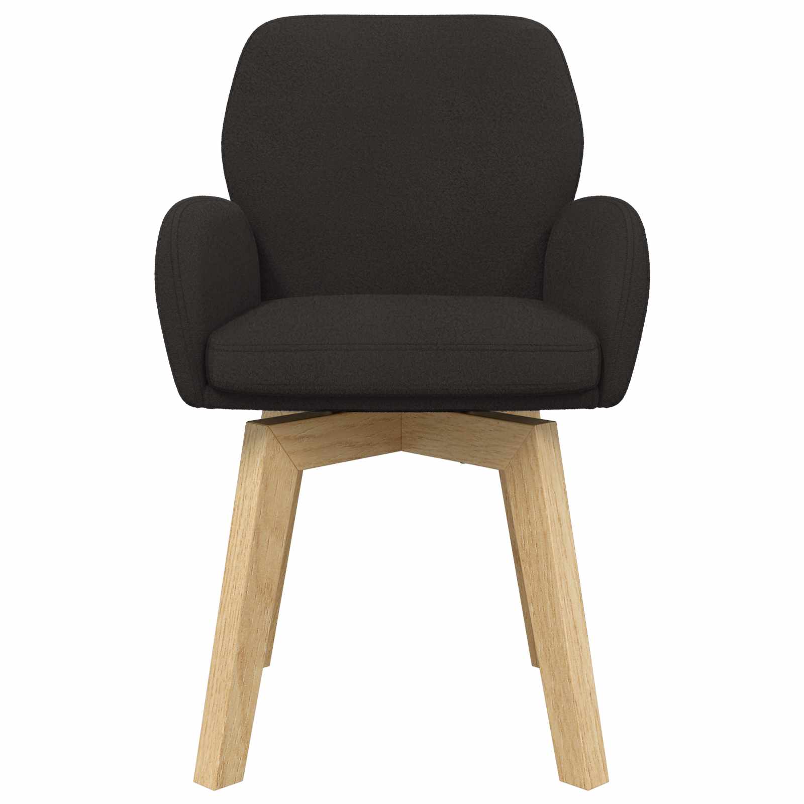 Okretne blagovaonske stolice 6 pcs Bouclé Crna 54 x 58 x 87 cm