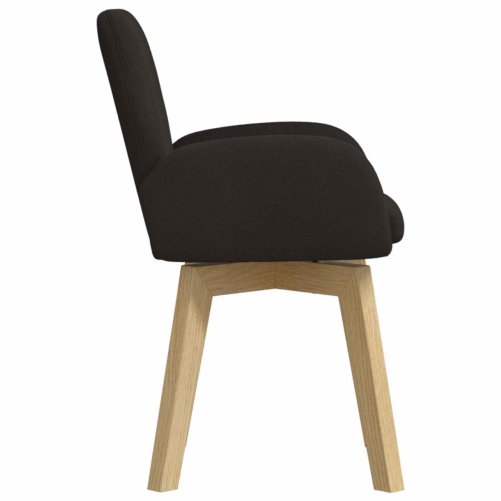 Okretne blagovaonske stolice 6 pcs Bouclé Crna 54 x 58 x 87 cm