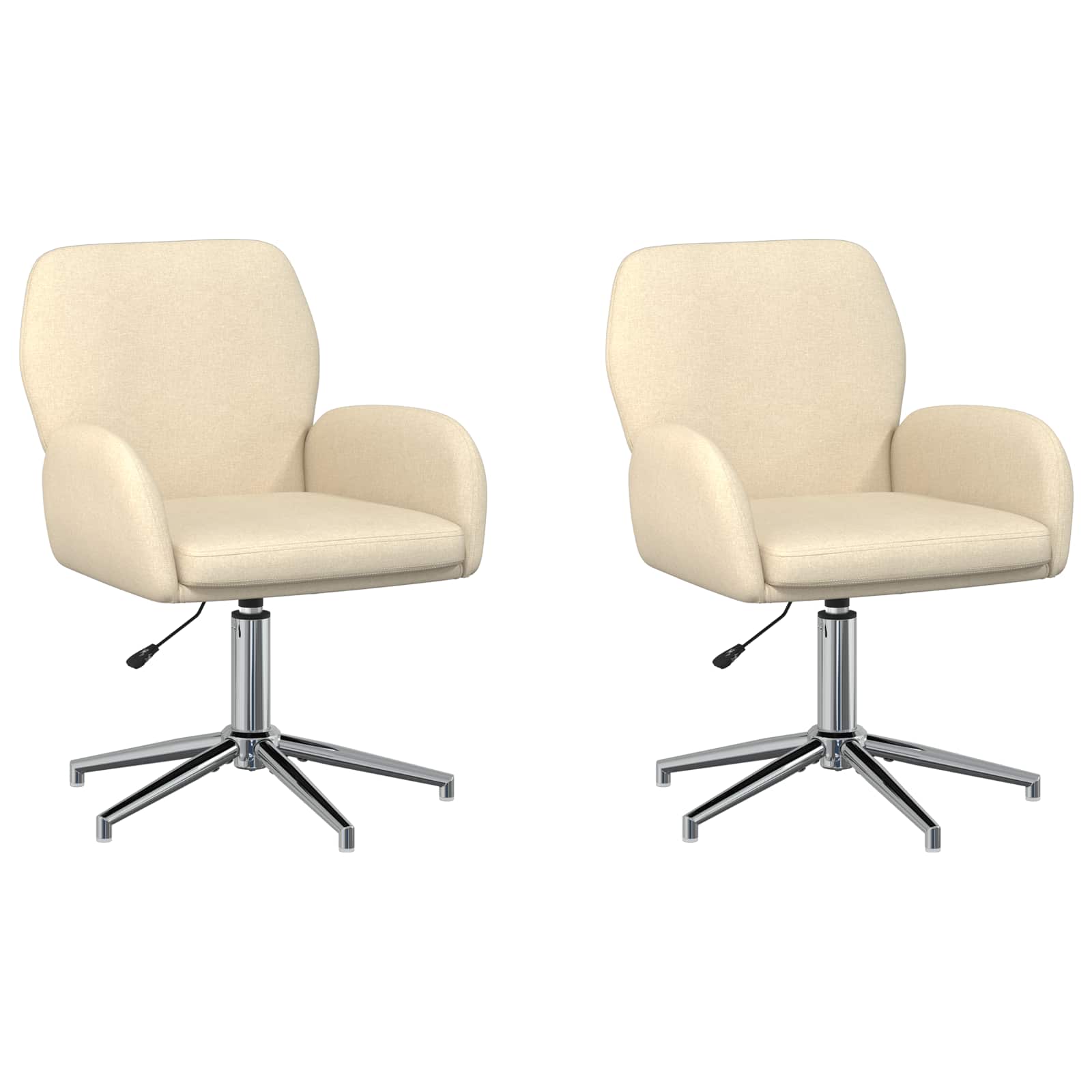 Okretne radne stolice 2 kom. 54 x 58 x 90 cm Krem Tkanina