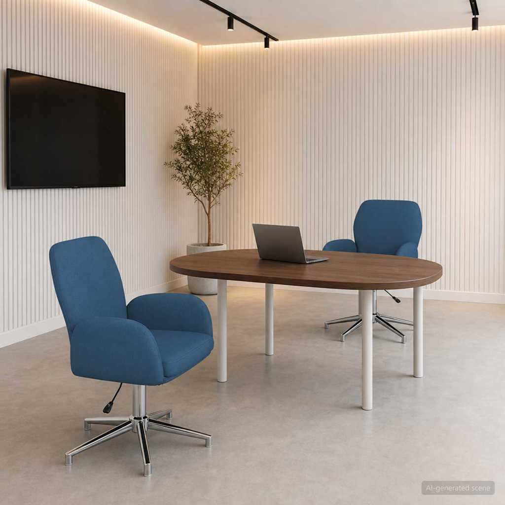 Okretne radne stolice 2 kom. 54 x 58 x 90 cm Plava Tkanina