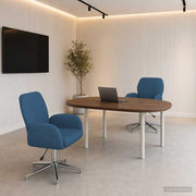 Okretne radne stolice 2 kom. 54 x 58 x 90 cm Plava Tkanina