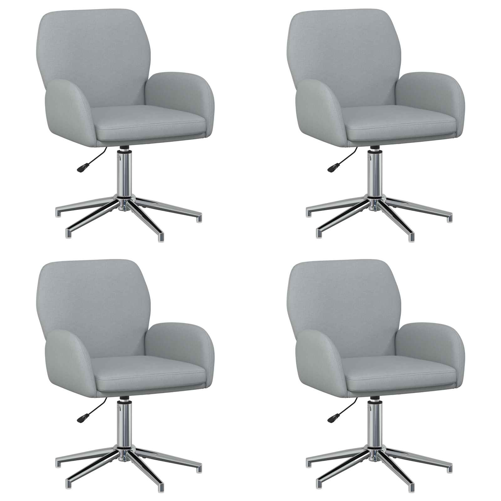 Okretne radne stolice 4 kom. 54 x 58 x 90 cm Svjetlosiva
