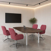 Okretne radne stolice 4 kom. 54 x 58 x 90 cm Vinska crvena