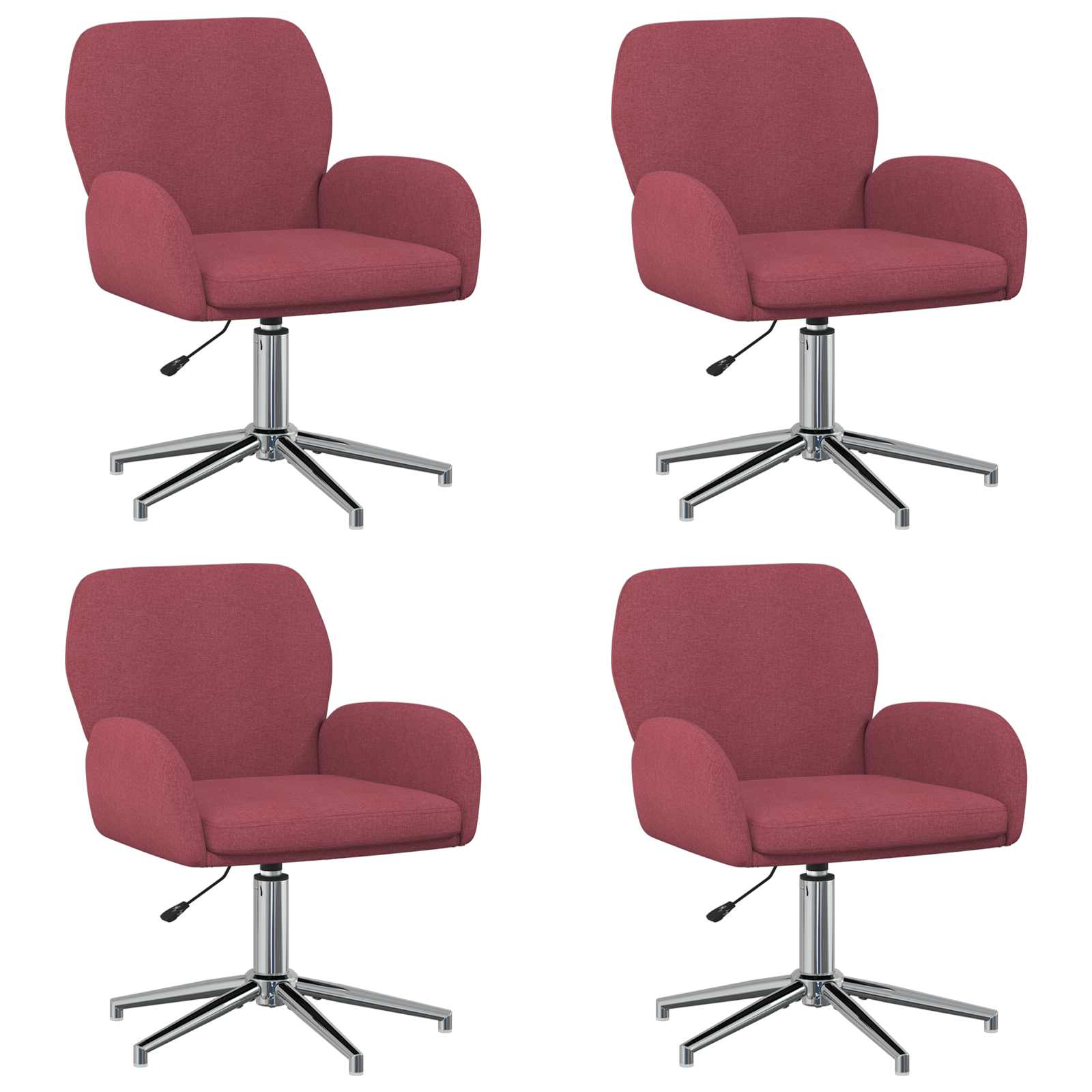 Okretne radne stolice 4 kom. 54 x 58 x 90 cm Vinska crvena
