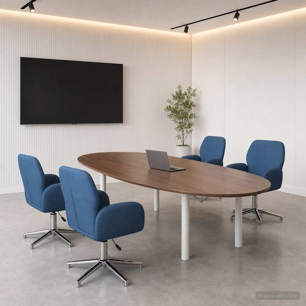 Okretne radne stolice 4 kom. 54 x 58 x 90 cm Plava Tkanina